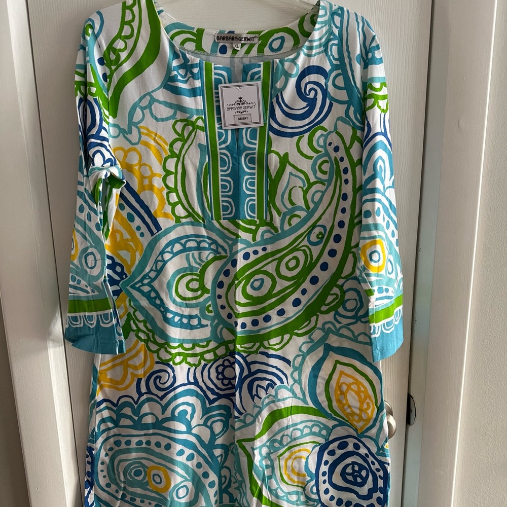 Colorful Paisley Print Dress Barbara Gerwit